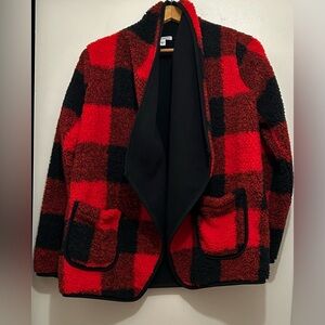 NWT Sonoma Buffalo Plaid Fleece. Sherpa Jacket